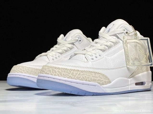Official Maikesneakers Air 3 White 136064-111 Retro Jordan Triple 0818